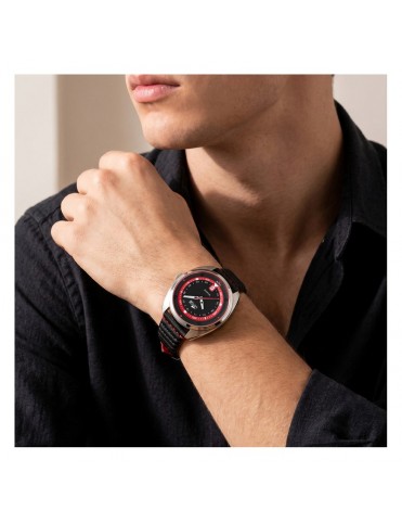 Reloj Lotus Acero Correa de Piel Esfera Roja y Negra para Hombre 19096/2