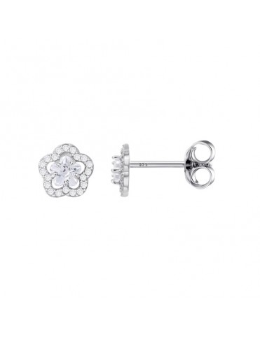Pendientes Lotus Silver Flor con Halo de Circonitas LP3952-4/1
