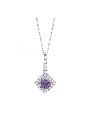 Colgante Lotus Silver Amatista con Halo de Circonitas LP3958-1/1