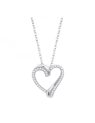 Colgante Lotus Silver Corazón con Contorno de Circonitas LP3963-1/1