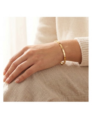 Pulsera Lotus Style Rígida Dorada con Circonitas Engastadas LS2650-2/2