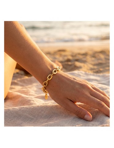 Pulsera Lotus Style Cadena de Eslabón Oval Dorada LS2657-2/2