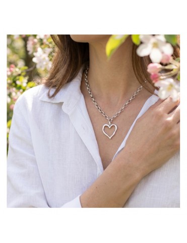 Collar Lotus Style con Colgante de Corazón de Contorno Abierto LS2730-1/1