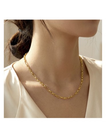 Collar Lotus Style Dorado de Eslabones Ovalados Alargados LS2732-1/1