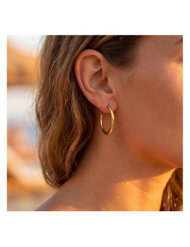 Pendientes Lotus Style Aro Grueso Liso Dorado LS2746-4/3