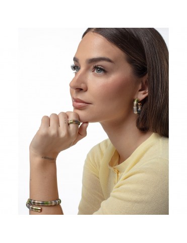 Anillo Viceroy Laura Escanes Tubogas Dorado con Cordón Verde y Azul Talla 16 14361A01616