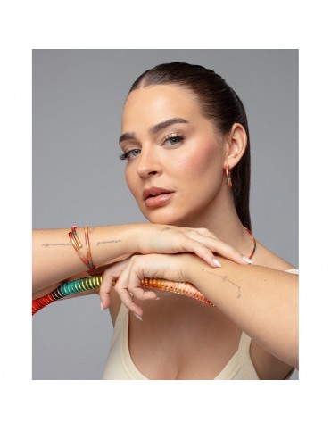 Pulsera Viceroy Laura Escanes Tubogas Abierta Dorado con Cordón Multicolor 14361P01017