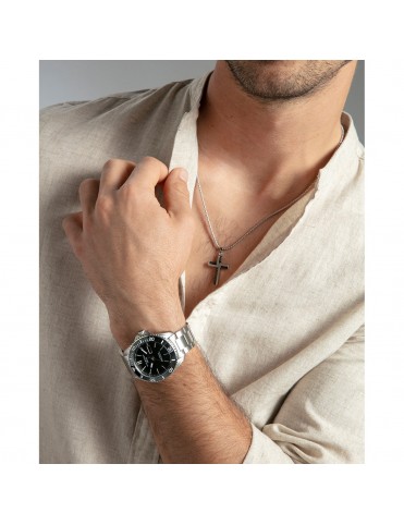 Collar Viceroy Hombre Acero con Cruz Gris 55 cm 14381C01000