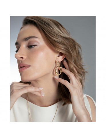 Pendientes Viceroy Acero Dorado de Eslabones Ovalados 4,8 cm 15205E01012