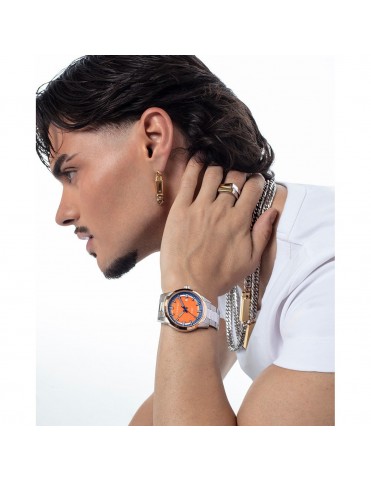 Anillo Viceroy Abraham Mateo Sello Acero con Placa Dorado Talla 20 15213A02000
