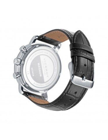 Reloj Viceroy Hombre Cronógrafo Esfera Azul Taquímetro Correa de Piel Negra 401449-34