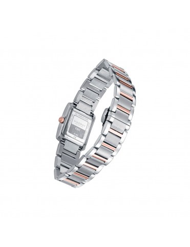 Reloj Viceroy Mujer Cuadrado Esfera Gris Brazalete Bicolor Rosa 41162-17