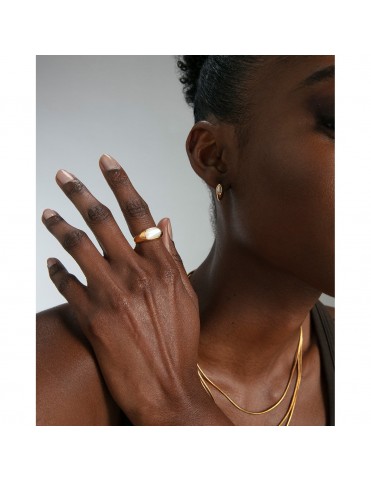 Anillo Viceroy Acero Dorado con Madreperla Talla 14 75439A01412