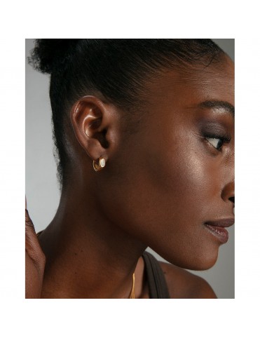 Pendientes Viceroy Aro Acero Dorado con Madreperla 1,5 cm 75439E01012