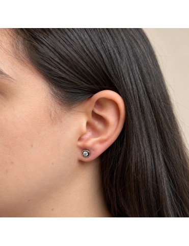 Pendientes Chatón De Oro Blanco Con Diamantes De Laboratorio 0,30 Quilates PT060849-OB