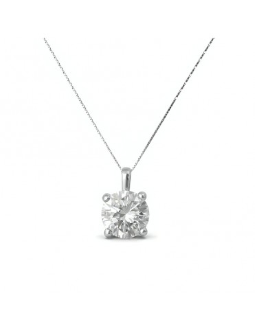 Collar De Oro Blanco Con...