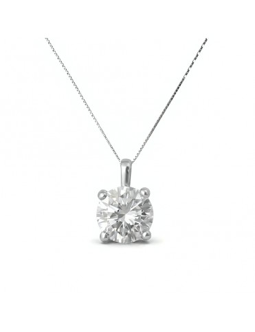 Collar De Oro Blanco Con...