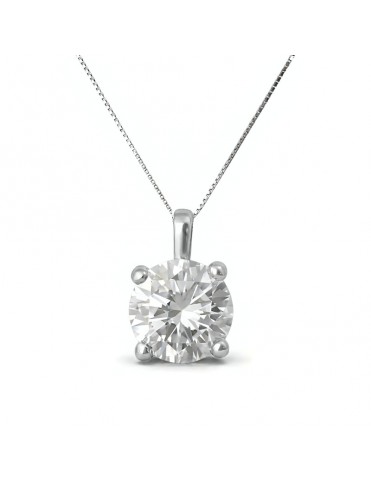 Collar De Oro Blanco Con...
