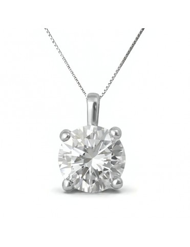 Collar De Oro Blanco Con...