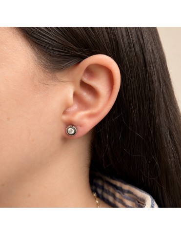 Pendientes Chatón De Oro Blanco Con Diamantes De Laboratorio 0,40 Quilates PT060850-OB