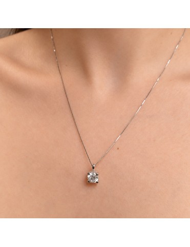 Collar De Oro Blanco Con Diamante De Laboratorio 0,50 Quilates CG061309/50-OB