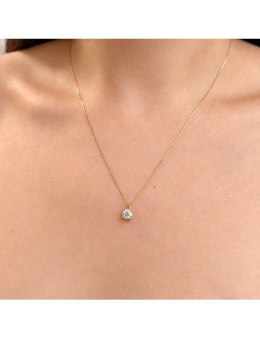 Collar De Oro Amarillo Con Diamante De Laboratorio 0,50 Quilates CG061309/50-OA