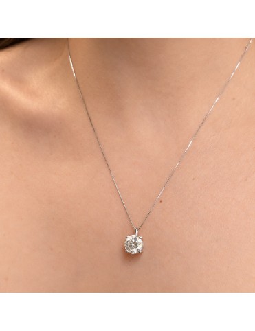 Colgante De Oro Blanco Con Diamante De Laboratorio 2,04 Quilates Sin Cadena CG061309/2K