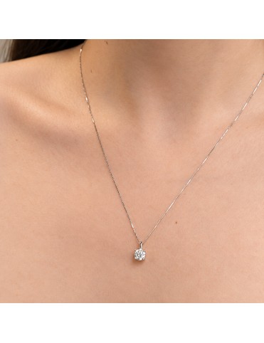Colgante De Oro Blanco Con Diamante De Laboratorio 1,03 Quilates Sin Cadena CG060270/1K