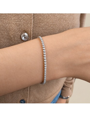 Pulsera Rivière De Oro Blanco Con Diamantes De Laboratorio 1,027 Quilates PU00219