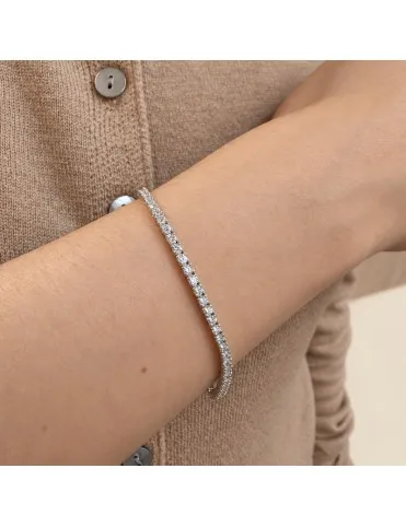 Pulsera Rivière De Oro Blanco Con Diamantes De Laboratorio 3,45 Quilates PU00202