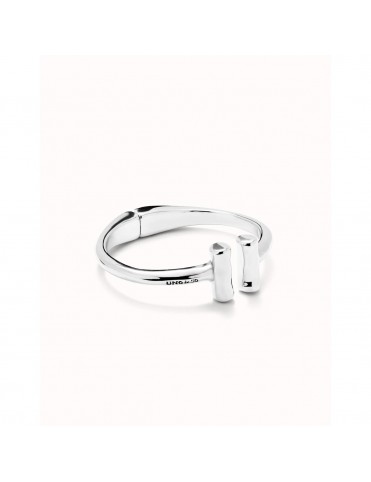 Pulsera UNOde50 Ser Natural Rígida Abierta Bañada en Plata con Dos Tubos PUL2443MTL0000M