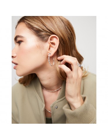 Pendientes UNOde50 Ser Indomable de Aro Bañados en Plata con Topacio Blanco PEN0959BLNMTL0U
