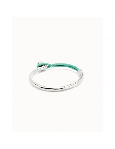 Pulsera UNOde50 Ser Intrépida Semirrígida Bañada en Plata con Cuero Turquesa PUL2551TQSMTL0M