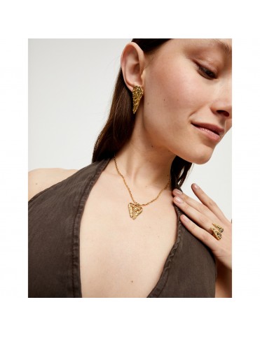 Collar UNOde50 Ser Invencible Corto Bañado en Oro con Colgante de Alas COL2041ORO0000U