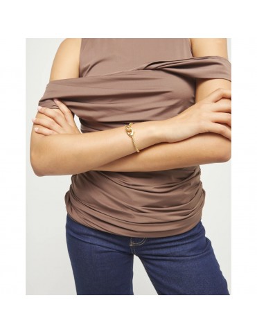 Pulsera UNOde50 Ser Inseparable de Bolas Pequeñas Bañada en Oro con Mosquetones PUL2581ORO0000M
