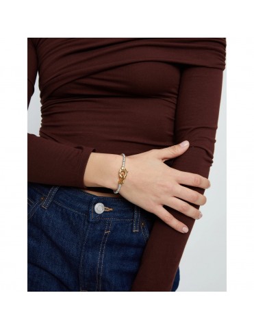 Pulsera UNOde50 Ser Inseparable de Bolas Bañada en Plata con Mosquetones en Oro PUL2581OROMTL0M