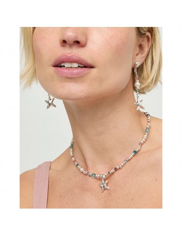 Collar UNOde50 Arcadia Corto Bañado en Plata con Cristales Multicolor y Estrella de Mar COL2095MCLMTL0U