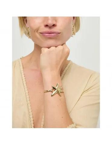 Pulsera UNOde50 Arcadia Rígida Bañada en Oro con Estrella de Mar PUL2644ORO0000M