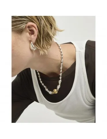 Collar UNOde50 Médula Bicolor de Gotas Encadenadas en Plata y Oro COL2089OROMTL0U