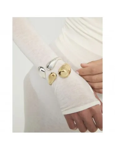 Pulsera UNOde50 Médula Rígida Bañada en Oro con Dos Gotas PUL2647ORO0000M