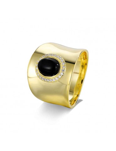 Anillo Ancho con Ónix y...