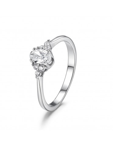 Anillo Solitario Oval de...