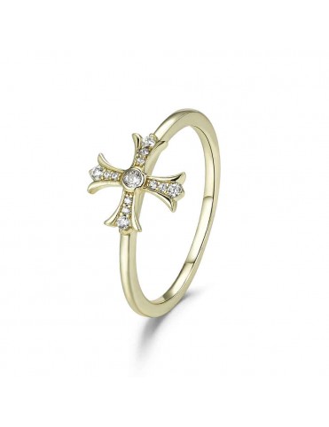 Anillo Cruz con Circonitas...
