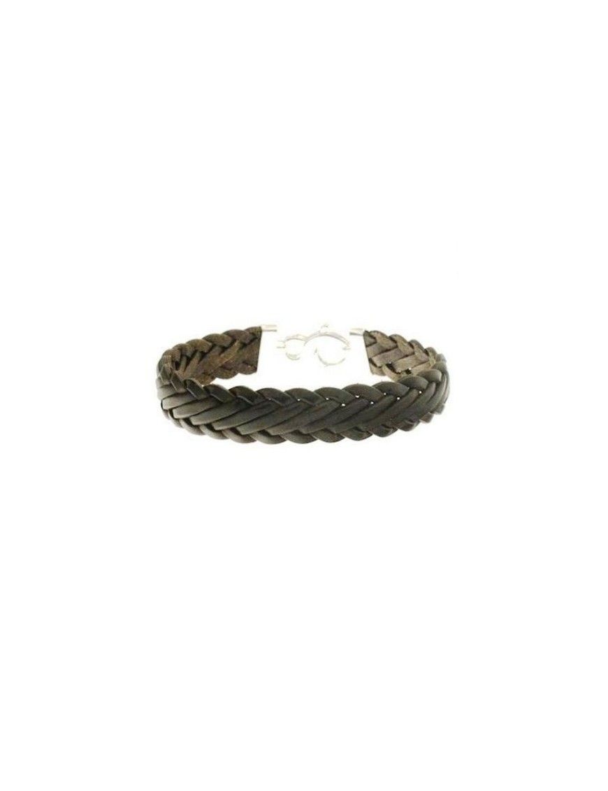 PULSERA ACERO ADOLFO DOMINGUEZ MARRON AD0043