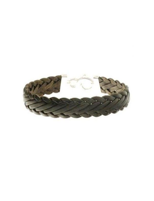 PULSERA ACERO ADOLFO DOMINGUEZ MARRON AD0043