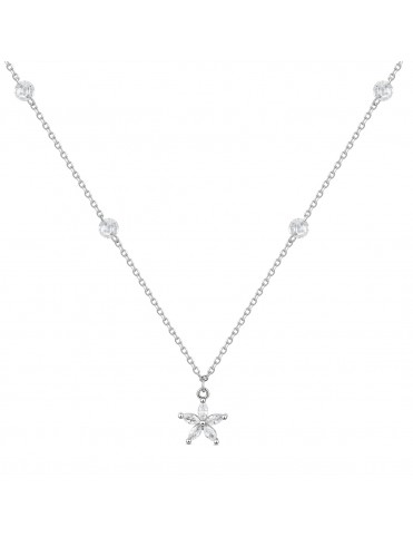 Collar Flor de Circonitas y...