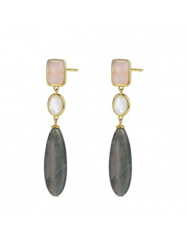 Pendientes de Cuarzo Rosa,...