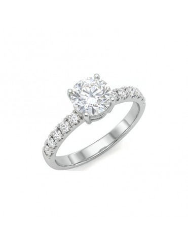 Anillo De Oro Blanco Con...
