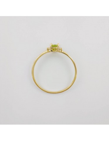 Anillo de Oro Amarillo 18K con Peridoto y Brillantes 0,03 ct 1423371SFA