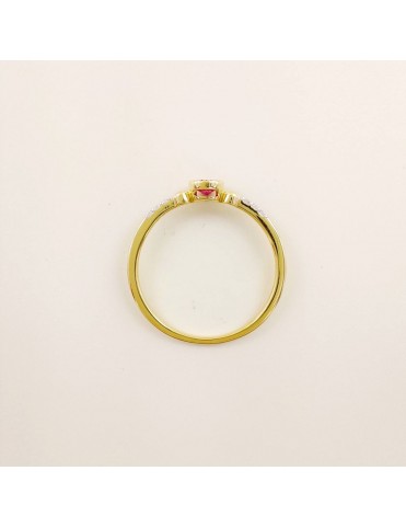 Anillo de Oro Amarillo 18K con Rubí 0,17 ct y Brillantes 15031781SFR